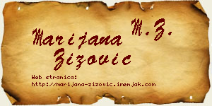 Marijana Žižović vizit kartica